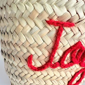 Handmade Christmas Mini Straw 'Joy' Basket, 6 of 7