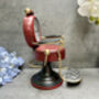 Barber’s Chair Table Clock – Red And Black Metal Ornament, thumbnail 3 of 12