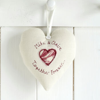 Personalised Hanging Heart Engagement Gift For Couple, 6 of 11
