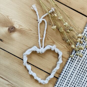Handmade Macrame Heart Wall Hanging, Nursery Wall Decor, 4 of 5