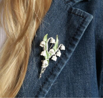 Lily Of The Valley White Flower Brooch, 3 of 6