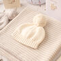Baby Cosy Cardigan And Cream Mini Stripe Blanket Set, thumbnail 5 of 12