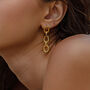 Golden Hammered Link Chain Drop Earring, thumbnail 1 of 8