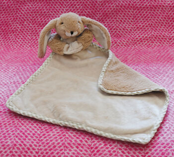 Personalised Embroidery Bunny Brown Soft Baby Soother, 6 of 12