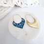 Boho Blue Marrakech Enamel 18k Gold Plated Earrings, thumbnail 4 of 8