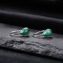 Genuine Malachite Pear Cut Drop Hook Earrings, thumbnail 5 of 10