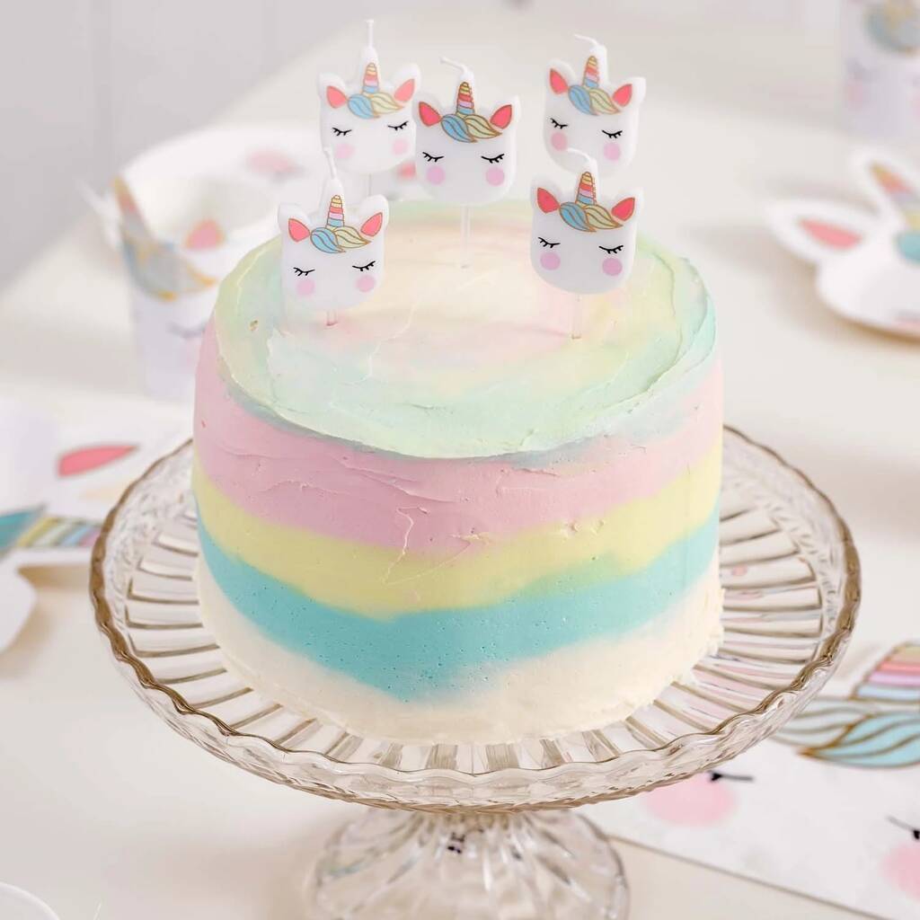 Unicorn Birthday Cake Candles: Two Packs Of Five By Bunting & Barrow ...