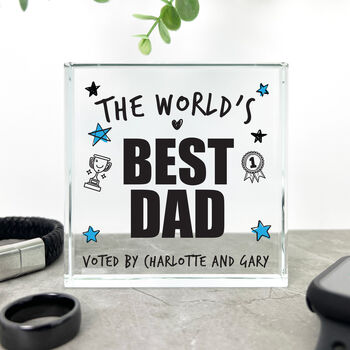Personalised The World's Best Dad Crystal Token Daddy, Dad, Pops, Papa, 2 of 6