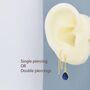 Sterling Silver Sapphire Blue Cz Droplet Threader Earrings, thumbnail 4 of 12