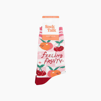 Feeling Fruity Combed Cotton Socks In Cream, 4 of 4
