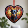 Miniature Pinscher Stained Glass Effect Heart Suncatcher, thumbnail 2 of 5
