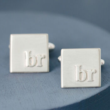 Sterling Silver Personalised Monogram Cufflinks, 5 of 12