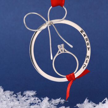 Christmas Proposal Bauble Decoration. Sterling Silver, 7 of 9