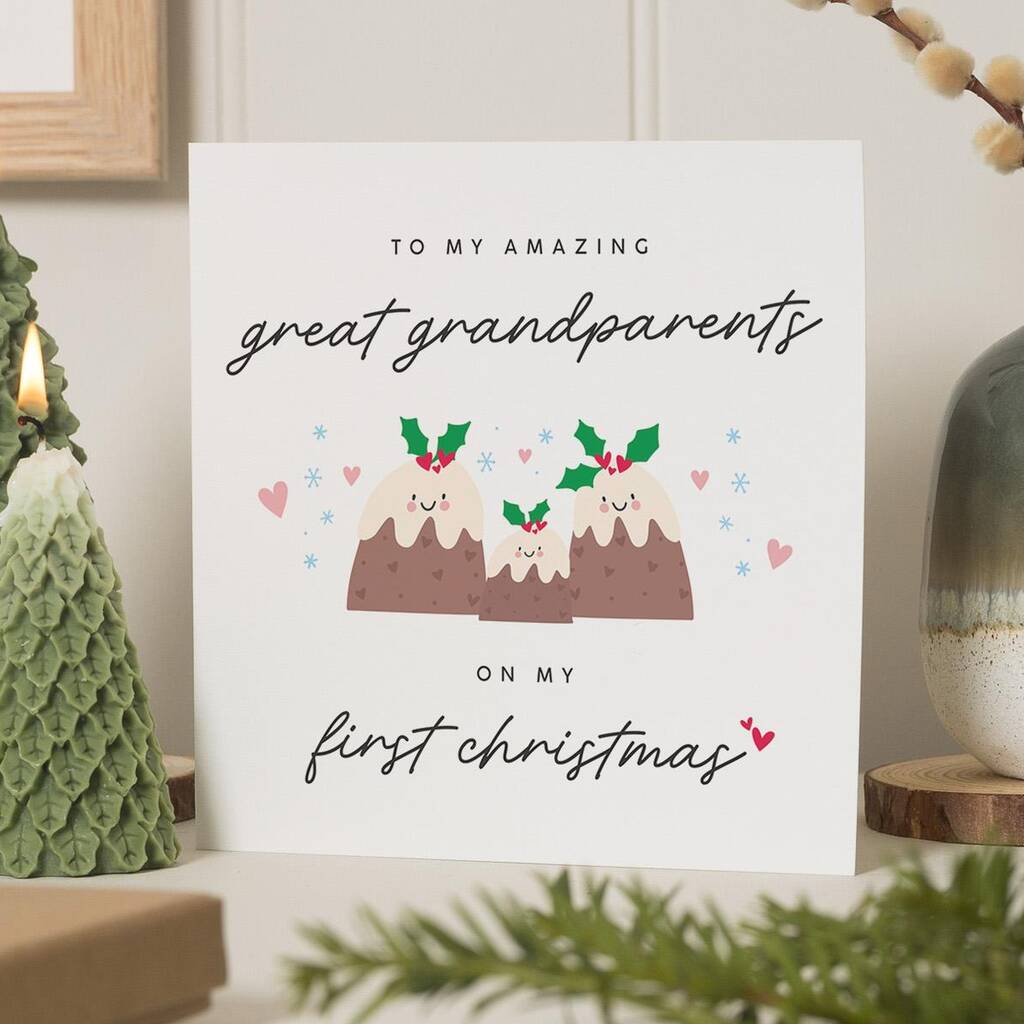 Personalised First Christmas Card Great Grandparents, 1 of 7