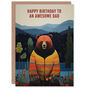 Awesome Hipster Cardigan Bear Dad Birthday Card, thumbnail 1 of 4