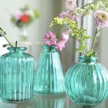 Three Vintage Style Glass Bud Vases, 6 of 7