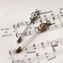 Treble Clef Silver Or Gold Lapel Pin, thumbnail 1 of 11