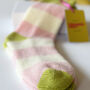 100% Cashmere Bold Pink Stripe Socks, thumbnail 5 of 8