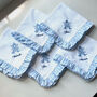 Blue Frill Bespoke Monogram Napkins | Set Two, thumbnail 2 of 3