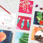 Christmas Lights Card, Turquoise And Pink, thumbnail 9 of 9