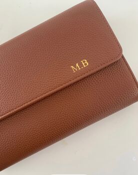 Personalised Travel Wallet Grained Leather Vegan, 6 of 12