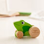 Personalised Push Along Wooden Frog Toy, thumbnail 3 of 4