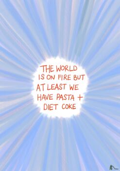 Pasta And Diet Coke | Colourful Relatable Kitchen Print, 2 of 2