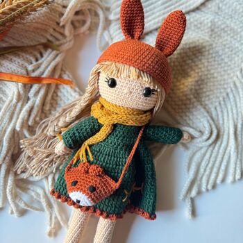 Handmade Toys For Kids, Natural Crochet Doll, 8 of 11