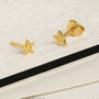 Hammered Star Studs In 18ct Gold Vermeil Plated, thumbnail 1 of 3