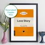 Couples Print Personalised Book Cover Gift, thumbnail 1 of 12