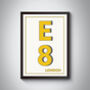 E8 Hackney Dalston London Typography Postcode Print, thumbnail 3 of 11