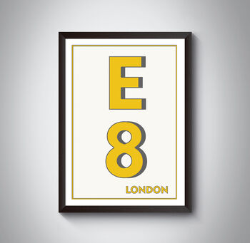 E8 Hackney Dalston London Typography Postcode Print, 3 of 11