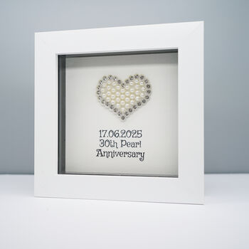 Personalised 30th Pearl Anniversary Heart Frame Gift, 2 of 5