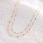 Multi Coloured Enamel Bead Chain Necklace, thumbnail 2 of 10