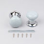 G Decor Crackle Glaze Handcrafted Soft Grey Ceramic Mortice Door Handles Set – Internal Turning Knobs With Chrome Base For Bedroom And Interior Doors, thumbnail 5 of 5