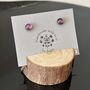 Pink Sparkly Fused Glass Sterling Silver Stud Earrings, thumbnail 1 of 10