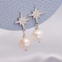 Starburst Baroque Pearl Drop Earrings, thumbnail 5 of 12
