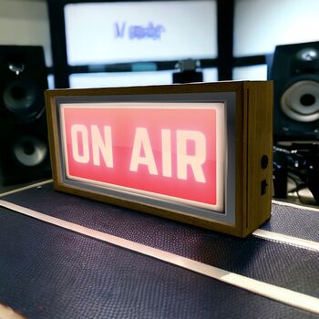 Wooden Light Box On Air Studio Sign, 2 of 4