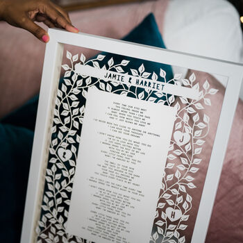 Personalised Wedding Reading Poem Papercut, 5 of 7