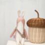 Linen Blend Pink Rabbit Soft Toy, thumbnail 5 of 6