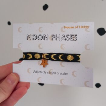 Moon Phases Adjustable Ribbon Bracelet, 5 of 5