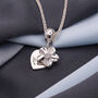 Forget Me Not Memorial Heart Personalised Silver Necklace, thumbnail 1 of 10