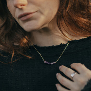 Amethyst Five Ball Pendant Necklace, 2 of 5