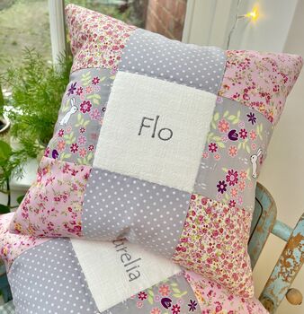 Ditsy Bunny Cushion, 3 of 4