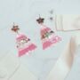 Glitter Christmas Tree Earrings – Festive Jewellery In Velvet Pouch Limited Edition Choice Of Two Colours, thumbnail 8 of 9