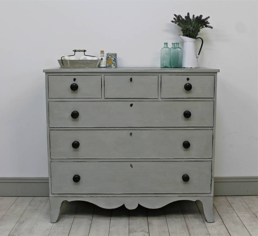 Large Victorian Distressed Chest Of Drawers By Distressed but not