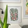 Rich In Love Floral Typography Print A4 Or A3, thumbnail 1 of 4