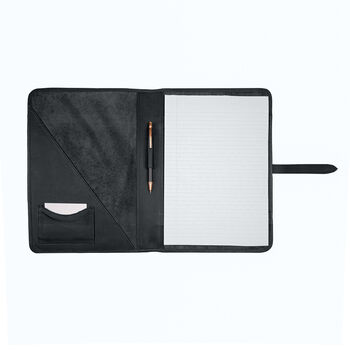 Personalised A4 Leather Document Holder In Black, 3 of 8