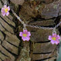 Pink Primrose February Birth Flower Charm Bracelet, thumbnail 3 of 4