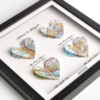 Personalised Paper Anniversary Gift 3D Heart Map Special Occasions Print, 3 of 12